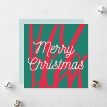 Abstract Red Green Personalized Merry Christmas