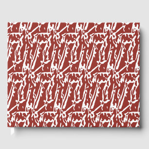Abstract Red Guest Book Modern Artistic Keepsake