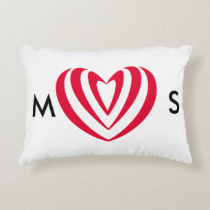 Abstract Red Heart Minimalist Love Symbol Decorative Cushion
