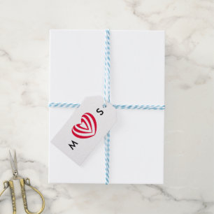 Abstract Red Heart Minimalist Love Symbol Gift Tags