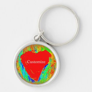 Abstract red heart Thunder_Cove Key Ring