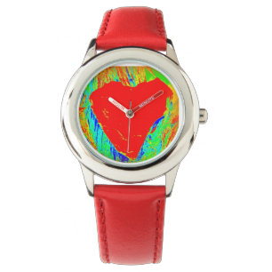abstract red heart watch