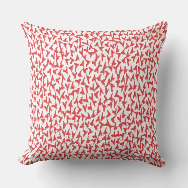 Abstract Red Hearts Cushion (Front)