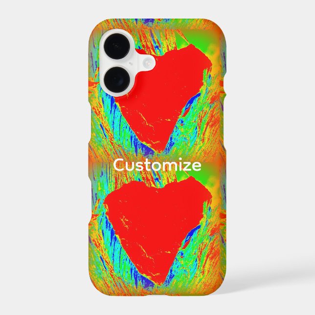 abstract red hearts iphone case (Back)