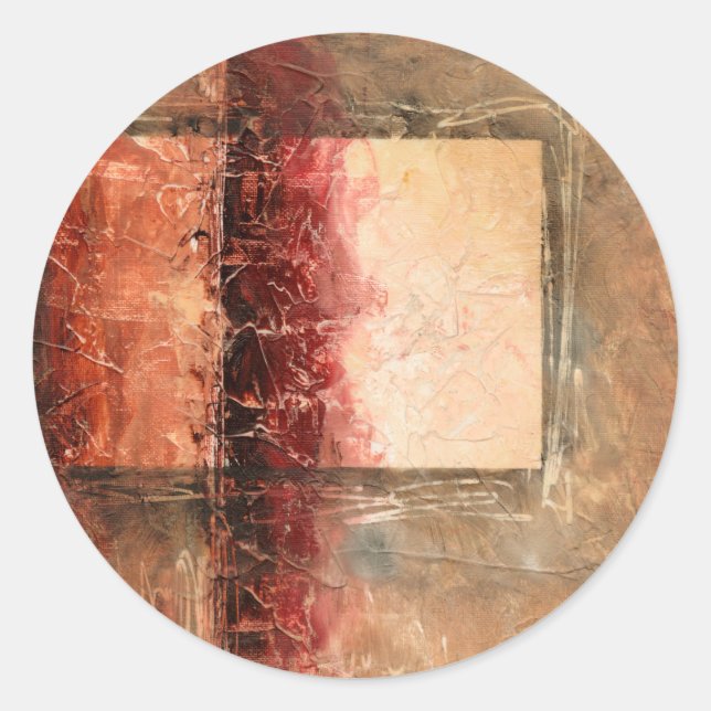 Abstract Red Landscape Classic Round Sticker (Front)