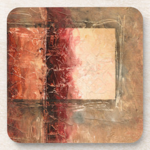 Abstract Red Landscape Coaster