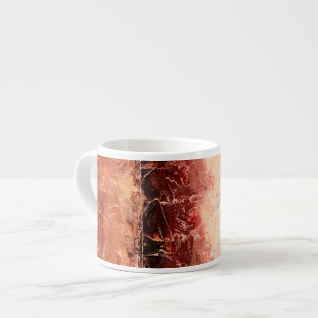 Abstract Red Landscape Espresso Cup (Front Left)