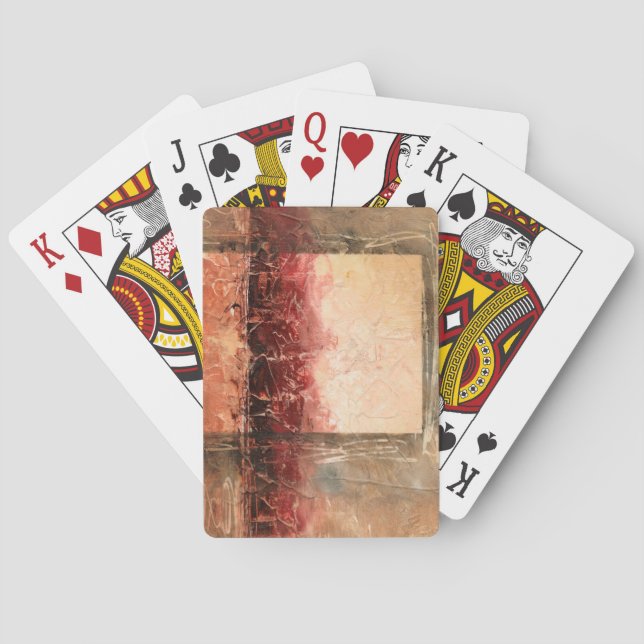 Abstract Red Landscape Playing Cards (Back)