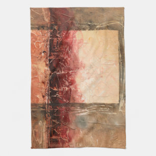Abstract Red Landscape Tea Towel