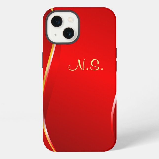 Abstract Red line iPhone Case (Back)