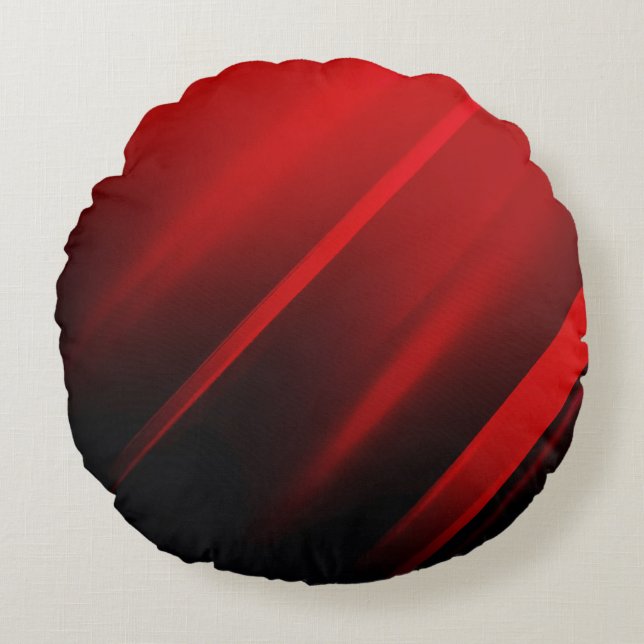 Abstract Red Lines Round Cushion (Front)