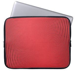 Abstract red monochrome halftone pattern. Soft cur Laptop Sleeve