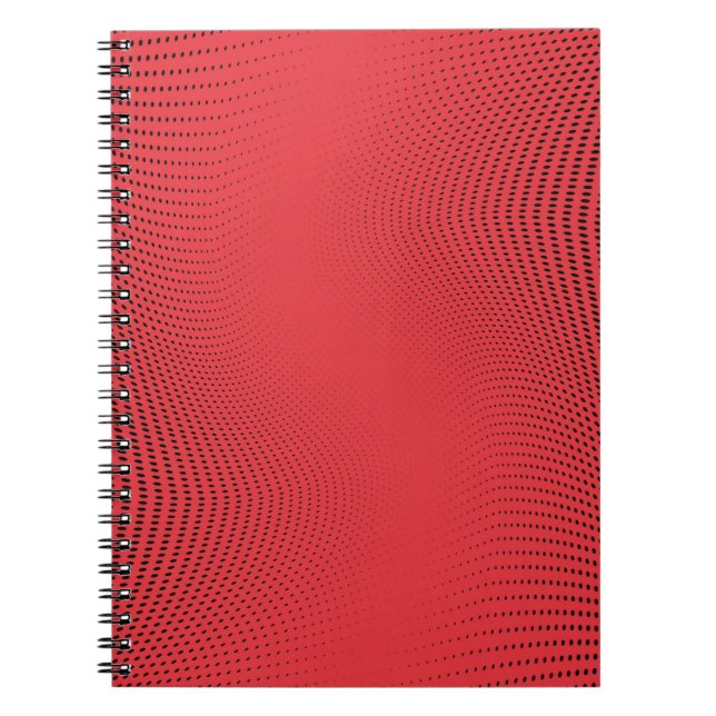 Abstract red monochrome halftone pattern. Soft cur Notebook (Front)