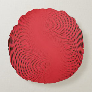 Abstract red monochrome halftone pattern. Soft cur Round Cushion