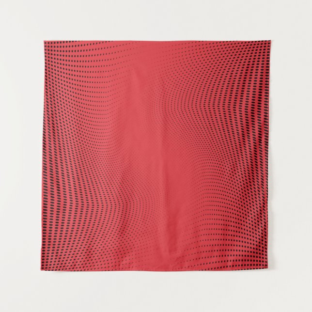 Abstract red monochrome halftone pattern. Soft cur Tapestry (Front)