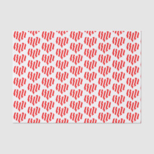 Abstract Red n White Stripes Valentine Heart Tissue Paper