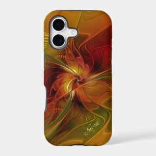 Abstract Red Orange Brown Green Fractal Art Name
