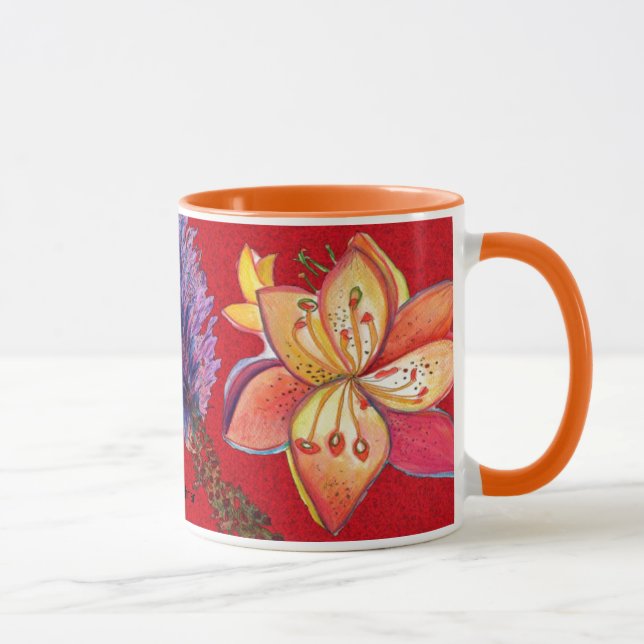 Abstract Red Orchid Mug (Right)