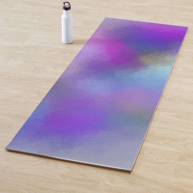 Abstract Red Pink Blue Purple Yellow Green Yoga Mat (In Situ)