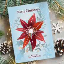 Abstract Red Poinsettia Winter Flower Christmas