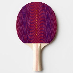 Abstract Red Purple Vibrant Pattern Modern Custom Ping Pong Paddle