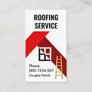 Abstract Red Rooftop Building Business Card