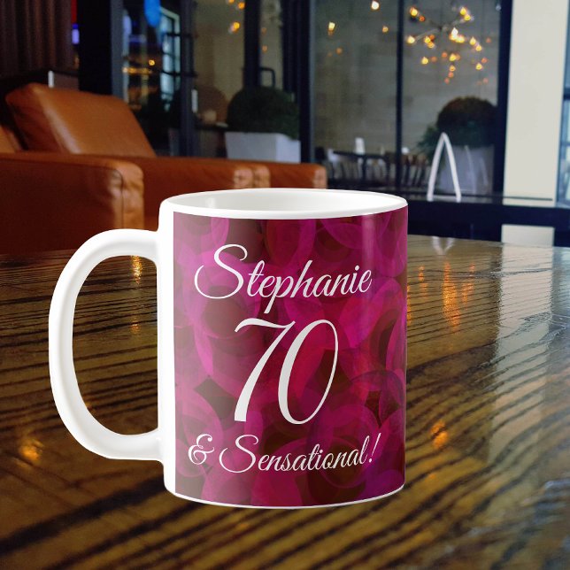 Abstract Red Rose 70 and Sensational Birthday Coffee Mug (Creator Uploaded)