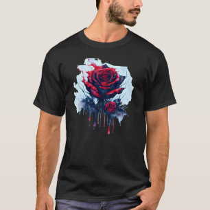 Abstract Red Rose with Bloody Drippings T-Shirt