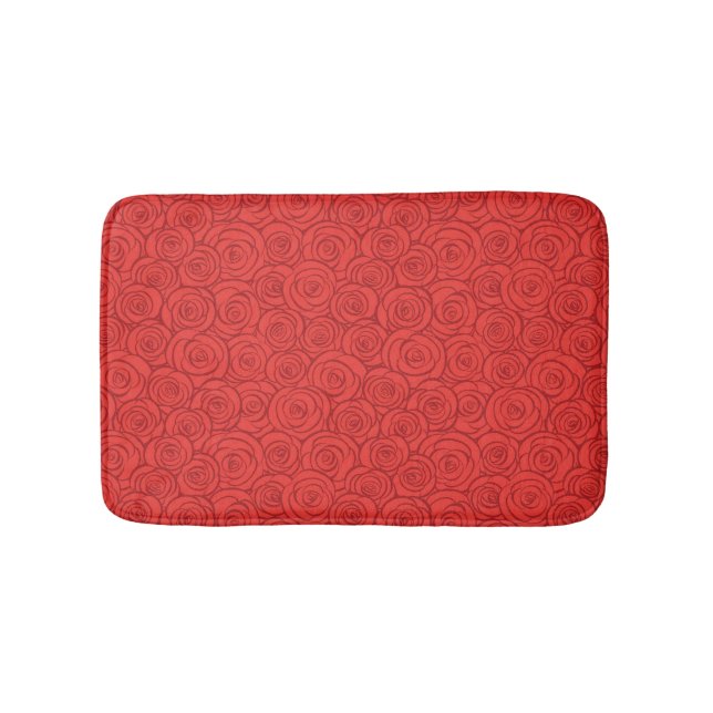 Abstract Red Roses Background Bath Mat (Front)