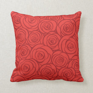Abstract Red Roses Background Cushion