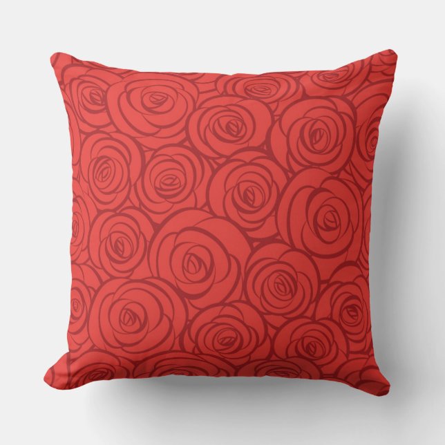Abstract Red Roses Background Cushion (Front)