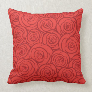 Abstract Red Roses Background Cushion