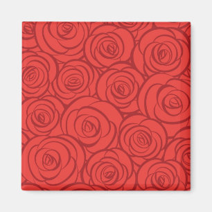 Abstract Red Roses Background Magnet
