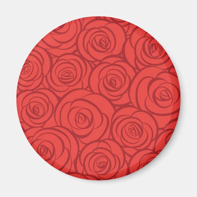 Abstract Red Roses Background Magnet (Front)