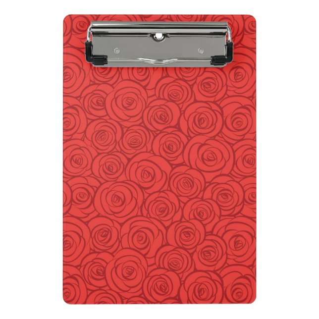 Abstract Red Roses Background Mini Clipboard (Front)