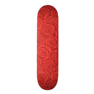 Abstract Red Roses Background Skateboard