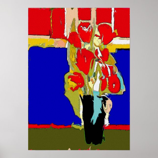 Abstract Red Roses Poster (Front)