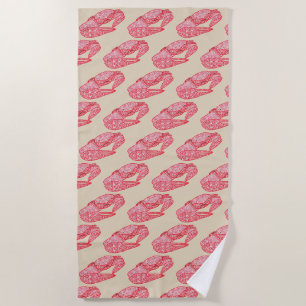 Abstract Red Sand Crab Beach Towels