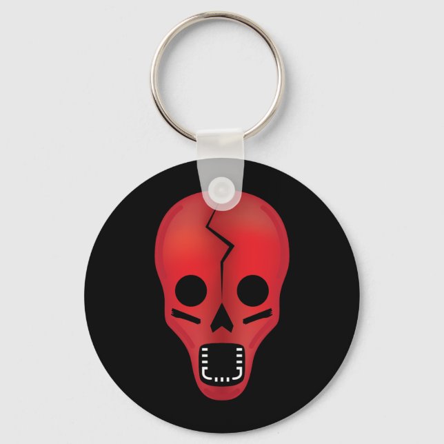 Abstract Red Skull Key Ring (Front)