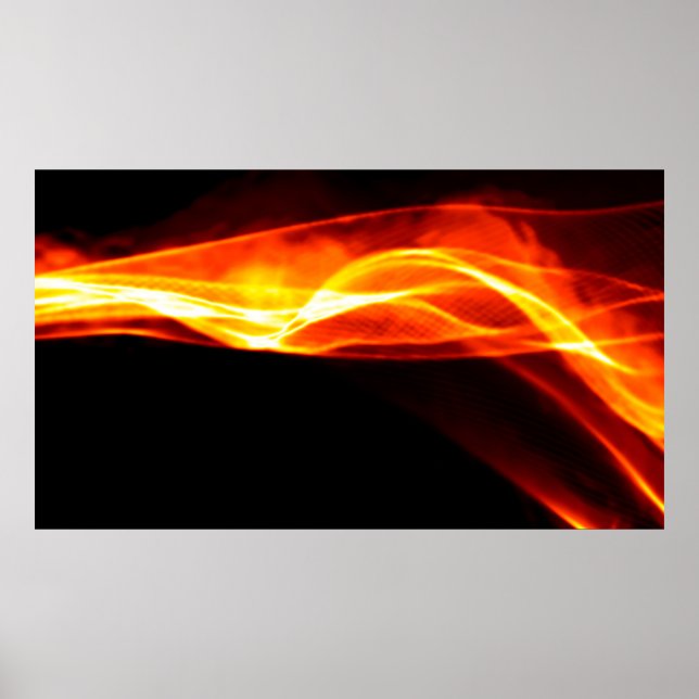 Abstract red smoke Fire over black background. Wav Poster (Front)