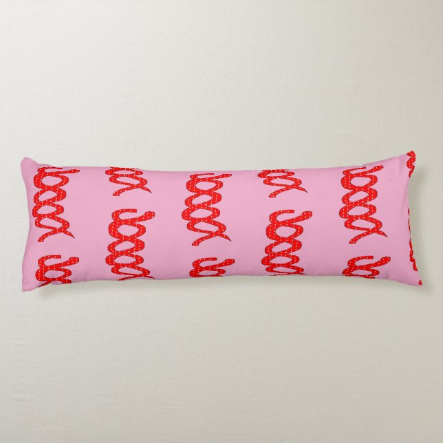 Abstract Red Spiral Road on Black Background Body Cushion (Back)