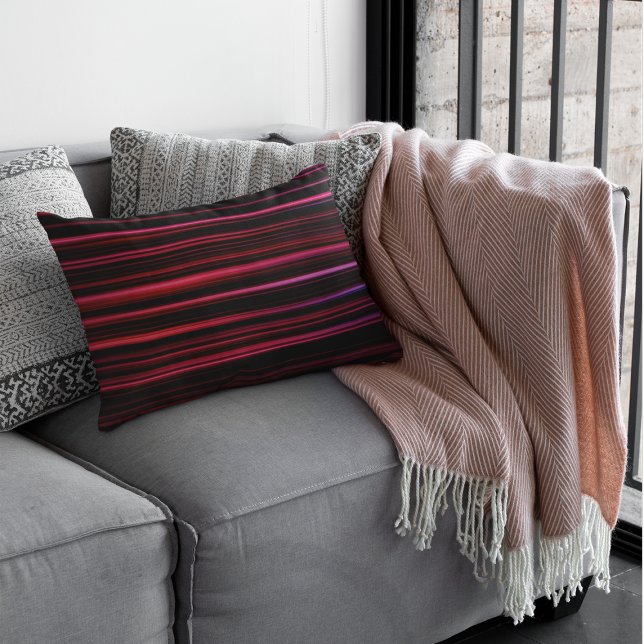 Abstract Red Stripes Lumbar Cushion (Creator Uploaded)