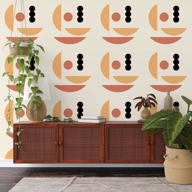 Abstract Red Sun Black Moon Fusion Art Pattern Wallpaper (Creator Uploaded)