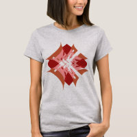 Abstract Red Tan Pink Diamond Floral Pop Art Look