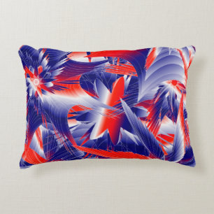 Abstract Red White and Blue Decorative Cushion