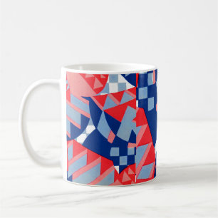 abstract red white and blue print no. 1 coffee mug