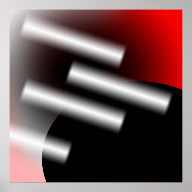 Abstract Red with Rays of Light AP0005 Poster (Front)