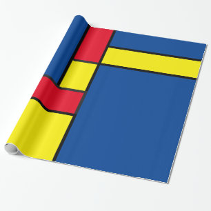 Abstract Red, Yellow, and Blue Blocks Geometric Wrapping Paper
