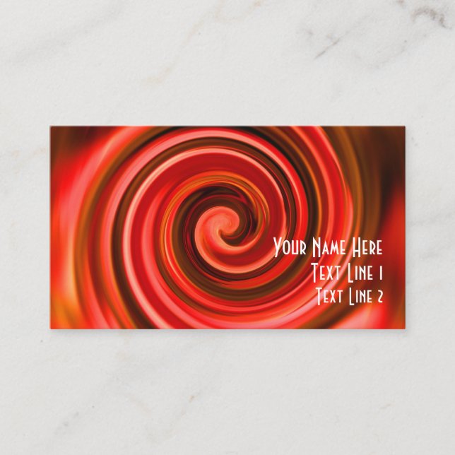 Abstract Red Yellow Swirls Business Card (Front)