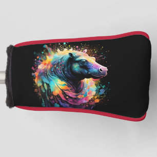 Abstract Reflections: Hippo Colour Splash, Golf Head Cover
